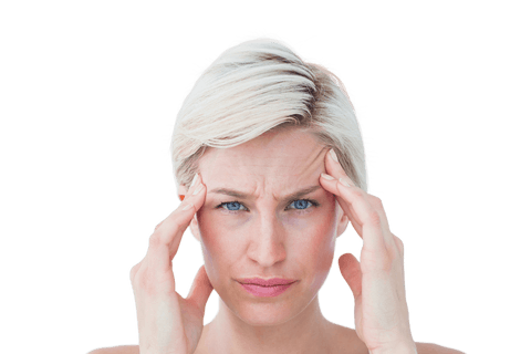 Transparent Woman Suffering Headache Looking Stressed