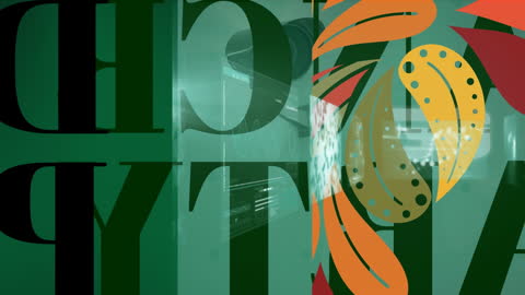 Futuristic Data Processing Visualization with Nature