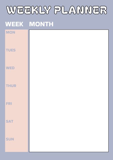 Use this minimalist weekly planner template to keep track of your daily tasks and appointments from Monday to Sunday. Ideal for personal and professional use, this planner helps enhance your productivity and time management skills. Easily editable for digital and printed formats, it is perfect for office supplies, school, or home use.