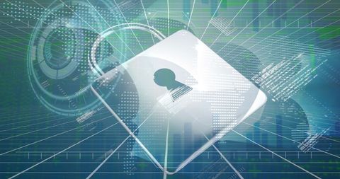 Cybersecurity Locking Digital Data Networks - Download Free Stock Images Pikwizard.com