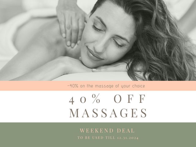 Relaxing Spa Weekend Deal with 40 percent Off Massage Services - Download Free Stock Templates Pikwizard.com