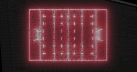 Futuristic neon grid interface with hex data overlay