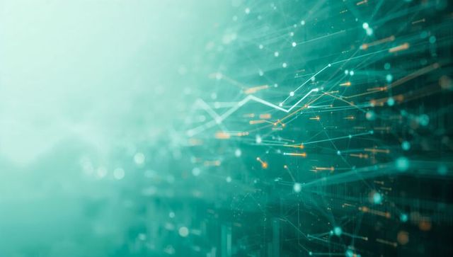 Abstract Futuristic Network with Glowing Data Connections