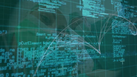 Abstract Animation of Data Processing on Digital Grid Background