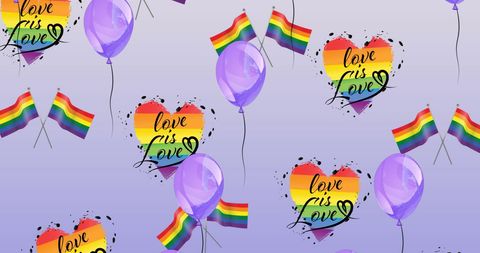 pride celebration seamless pattern with hearts and flags - Download Free Stock Images Pikwizard.com