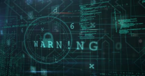 Cybersecurity Warning and Data Processing Graphics - Download Free Stock Images Pikwizard.com