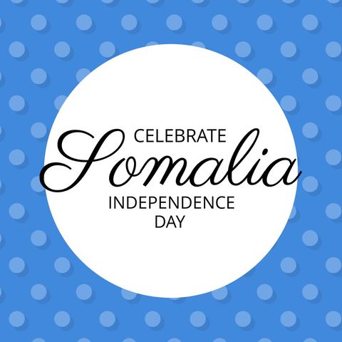 Celebrating Somalia Independence Day with Blue Dot Background - Download Free Stock Templates Pikwizard.com