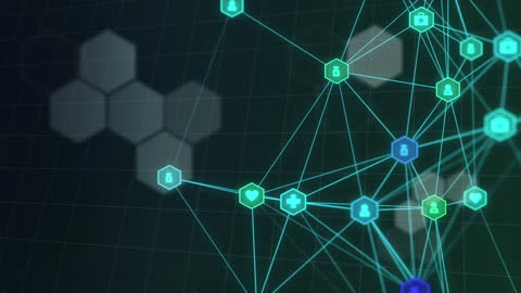 Digital Network Icons on Global Grid Background