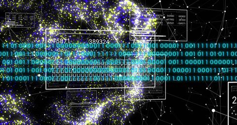 Abstract Binary Code with Digital Interface on Dynamic Mesh - Download Free Stock Images Pikwizard.com