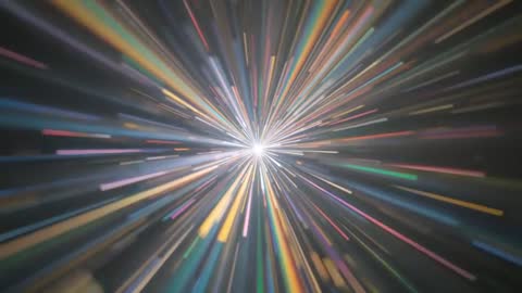 Hyperspace Journey with Expanding Colossal White Light and Vibrant Streaks