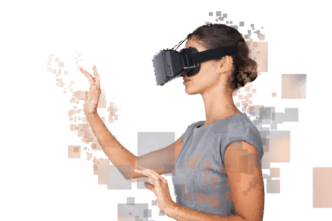 caucasian woman engaging with vr glasses on transparent background - Download Free Stock Videos Pikwizard.com