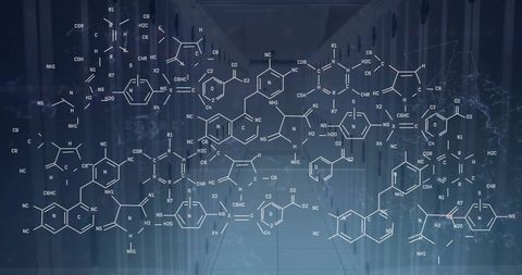 Digital Chemistry Structures on Computer Servers Background - Download Free Stock Images Pikwizard.com