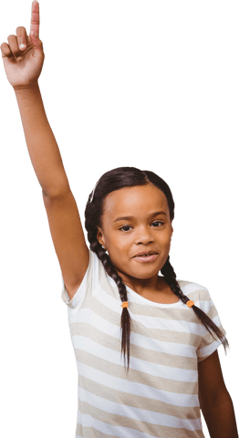 confident young girl raising hand with transparent background - Download Free Stock Videos Pikwizard.com