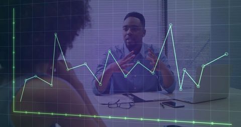Business Professionals Analyzing Financial Reports with Graph Overlay - Download Free Stock Images Pikwizard.com