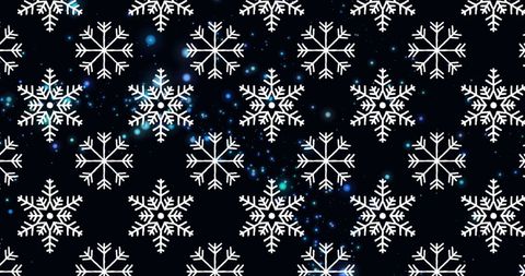 Winter Snowflakes on Starry Night Background