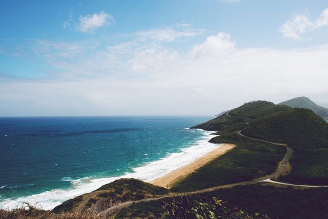 Scenic Coastal Road Overlooking Turquoise Ocean - Download Free Stock Photos Pikwizard.com