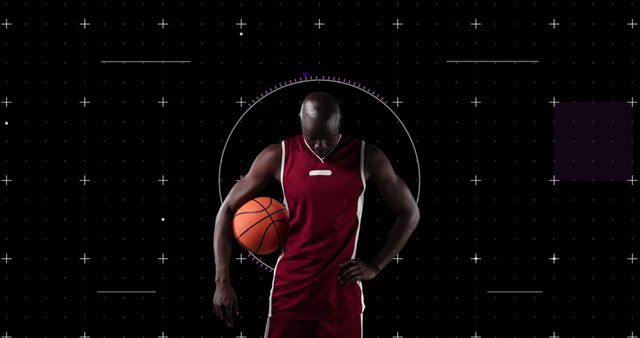 Image of scopes scanning and data processing with male basketball player - Download Free Stock Photos Pikwizard.com