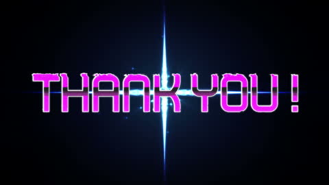 Vibrant Thank You Text with Gleaming Light