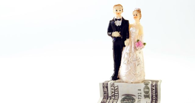 Wedding Cake Topper Bride and Groom Standing on Dollar Bill - Download Free Stock Images Pikwizard.com