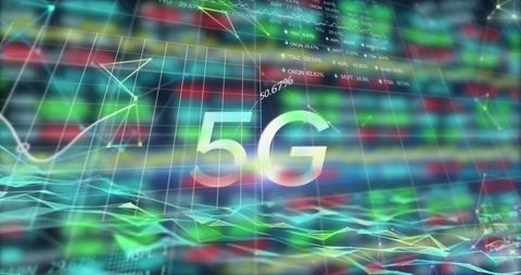 5G Technology Advancements Depicted with Digital Data Interface