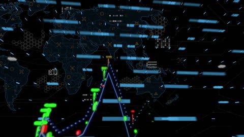 Animated Global Data Processing on Digital World Map