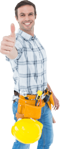 Confident Technician Giving Thumbs Up with Transparent Background - Download Free Stock Videos Pikwizard.com