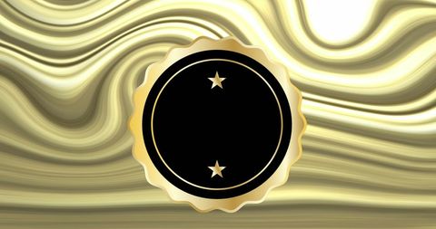 Elegant Gold and Black Circular Design with Stars