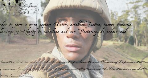 Historical Text Overlays Soldier in Military Uniform - Download Free Stock Images Pikwizard.com