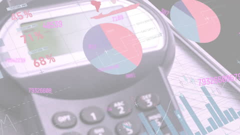 Digital Finance Technology with Interactive Charts and Smartphone