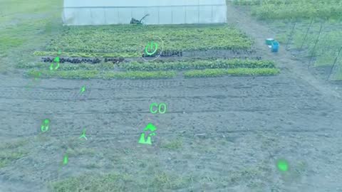 Drone Monitoring Sustainable Farming with Eco-Technology Overlays