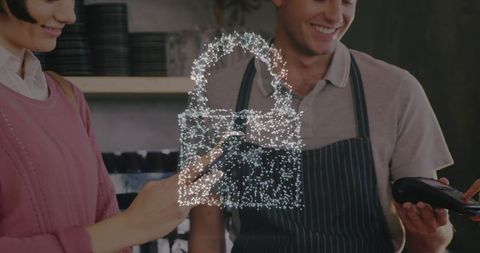 Digital Padlock Overlay When Using Payment Terminal