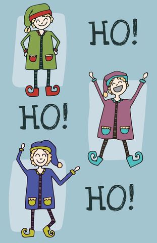 Joyful elves celebrating holiday cheer
