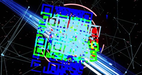 Abstract QR Code with Digital Lines - Download Free Stock Images Pikwizard.com