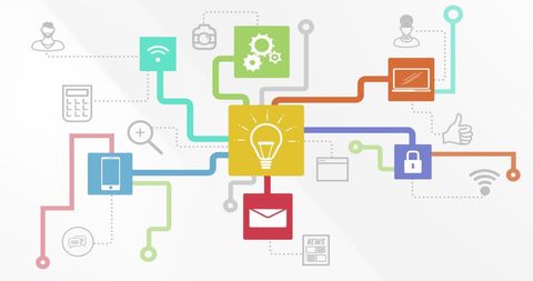 Colorful Network of Technology and Data Processing Concepts - Download Free Stock Images Pikwizard.com