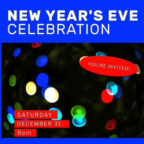 festive new year's eve celebration invite with colorful lights - Download Free Stock Templates Pikwizard.com