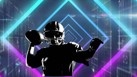 Dynamic Animation of Football Player in Digital Abstract Background