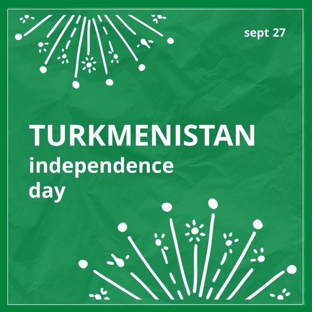 Turkmenistan Independence Day Celebration Design With Firework Patterns - Download Free Stock Templates Pikwizard.com