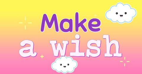Fun Childlike Banner with Make a Wish Message - Download Free Stock Images Pikwizard.com