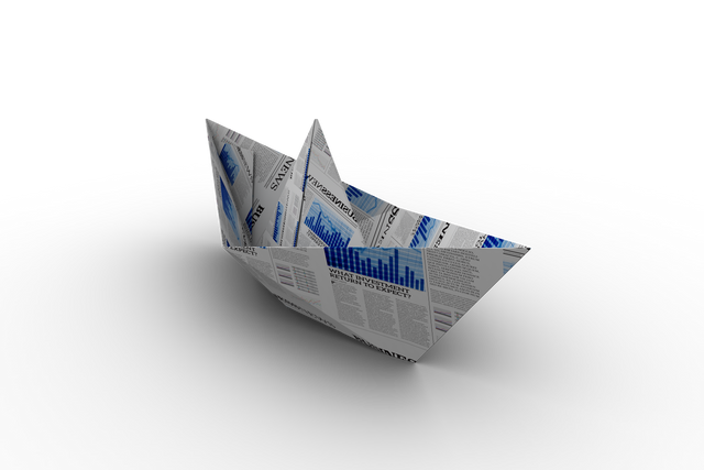 Paper Boat Folded from Newspaper Article on Transparent Background - Download Free Stock Videos Pikwizard.com