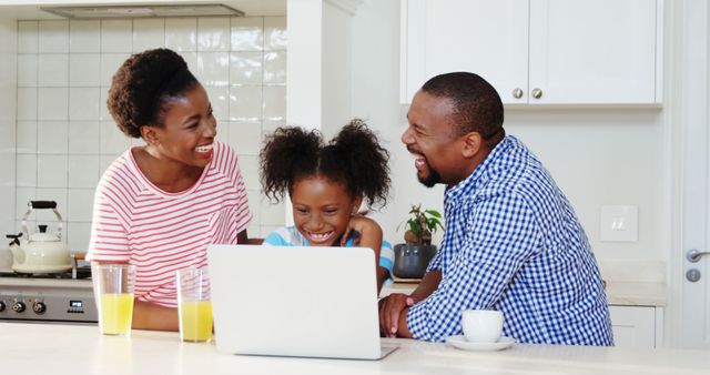 Happy African American Family Enjoying Time Together in Kitchen - Download Free Stock Images Pikwizard.com