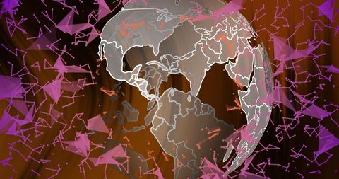 Digital Global Network with Abstract Interface - Download Free Stock Images Pikwizard.com