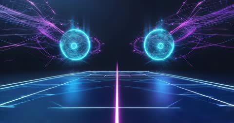 Futuristic Sphere Animations vibrant Cyber Digital Tendrils