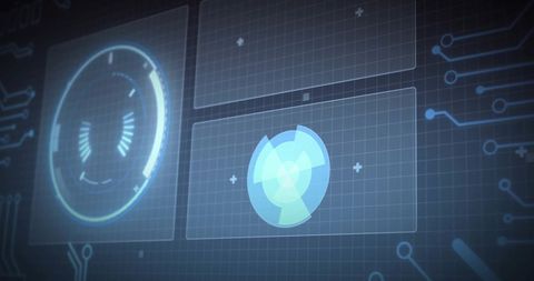 Futuristic Data Processing Display with Scope Scanning Technology - Download Free Stock Images Pikwizard.com