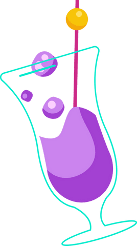 Vibrant Transparent Flat Cocktail Glass with Purple Beverage - Download Free Stock Videos Pikwizard.com