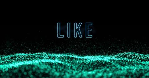 glowing blue text like over dynamic digital wave - Download Free Stock Images Pikwizard.com