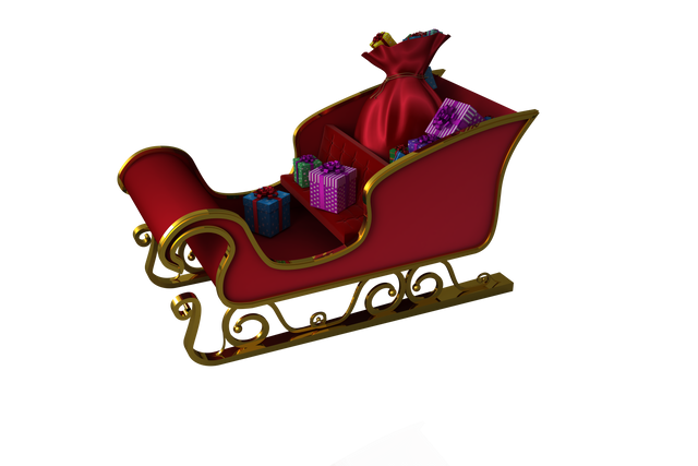 Red and Gold Transparent Santa Sleigh with Gifts - Download Free Stock Videos Pikwizard.com