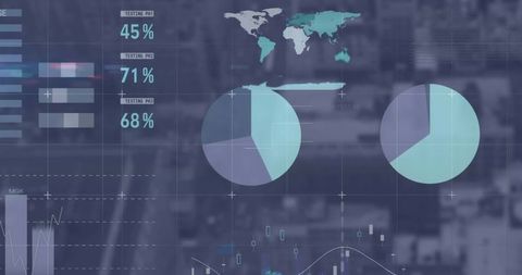 Futuristic Digital Dashboard with World Map and Analytics Graphics - Download Free Stock Images Pikwizard.com