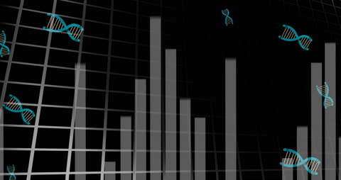 Futuristic DNA Overlapping Statistical Bar Graph