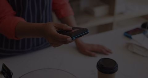 contactless mobile payment with smartphone in coffee shop - Download Free Stock Images Pikwizard.com