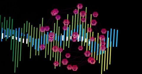 Global Digital Connections and Data Processing Visualization